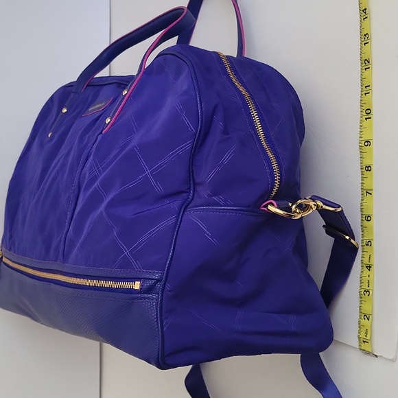 Like New Vera Bradley Light Purple Check Weekender - Picture 7 of 9